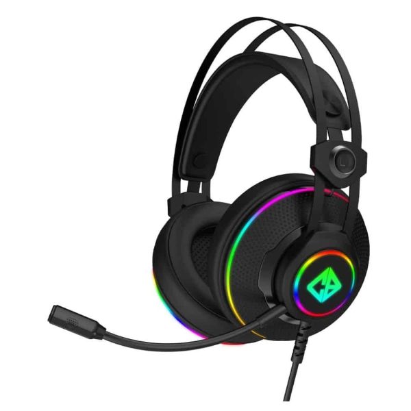 Cosmic Byte Proteus Headset Dual Input USB and 3.5mm, 7.1 Surround Sound, RGB LED, ENC Microphone, Memory Foam Earcushions, Windows Software (Black) - Green Apple Compunet