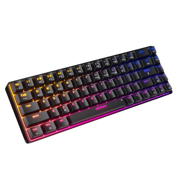 Portronics Hydra 10 Wireless Mechanical Gaming Keyboard with Bluetooth & 2.4 GHz Wireless Red Switches - Green Apple Compunet