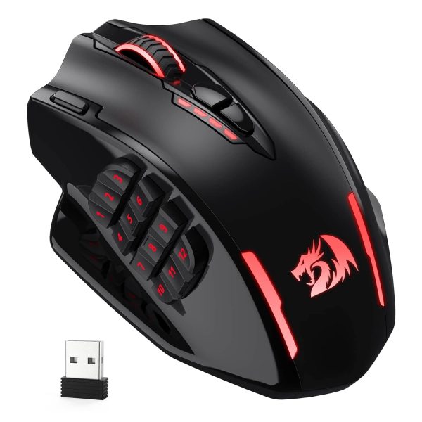 Redragon M913 Impact Elite Wired and Wireless Gaming Mouse (Black) - Green Apple Compunet