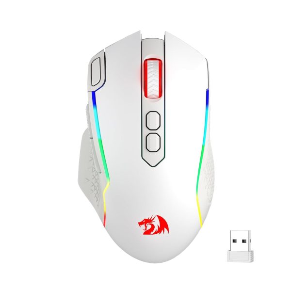 Redragon Taipan M810 Pro RGB Wired And Wireless Gaming Mouse (White) - Green Apple Compunet