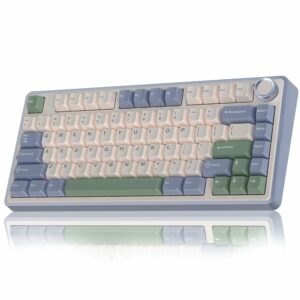 AULA F75 75% Tri Mode Wireless Mechanical Gaming Keyboard With Knob | Cedar Green Ice Vein Switch - F75CGV