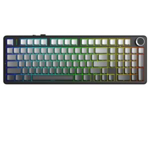 Aula F99 PRO Side Engraved Keycaps Mechanical Gaming Keyboard with Rotary Knob | Gradient Gray Nimbus Switch