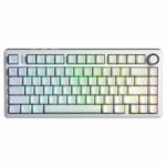 AULA F75 75% Side Engraved Tri Mode TKL 80 Keys Wireless Mechanical Gaming Keyboard With Knob | White Contour – Star Vector Switches - F75WCS