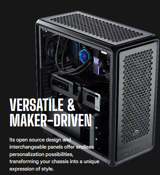 Cooler Master MasterFrame 600 ARGB Silver E-ATX Mid Tower Case - Green Apple Compunet