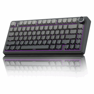 AULA F75 75% Side Engraved Keycaps Tri Mode Wireless Mechanical Gaming Keyboard With Knob | Gradient Gray Reaper Switch - F75GrR