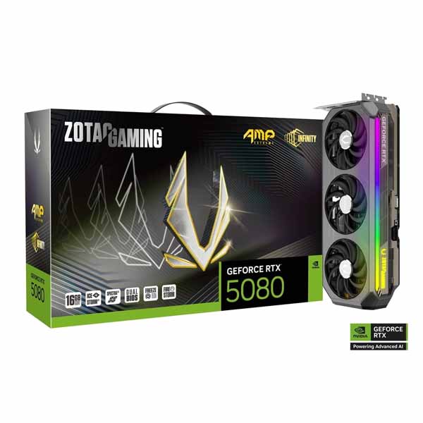 Zotac Gaming GeForce RTX 5080 AMP Extreme Infinity 16GB GDDR7 Graphics Card - Green Apple Compunet