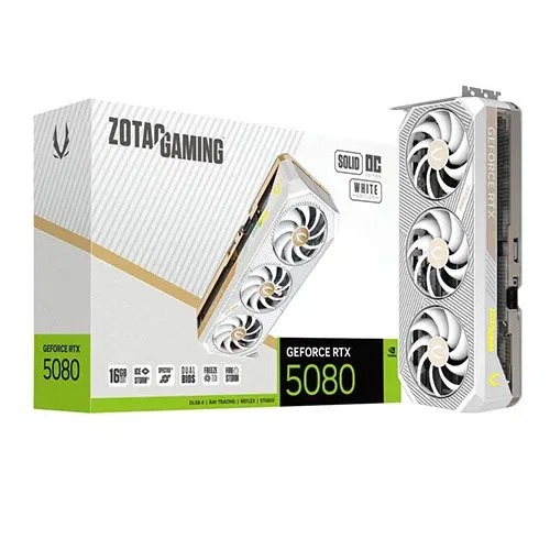 Zotac Gaming RTX 5080 Solid OC White 16GB GDDR7 Graphics Card - Green Apple Compunet