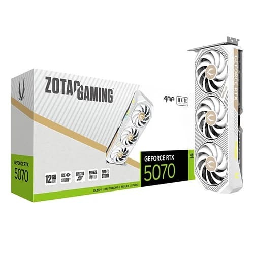 Zotac RTX 5070 AMP White Edition 12GB GDDR7 Graphics Card - Green Apple Compunet