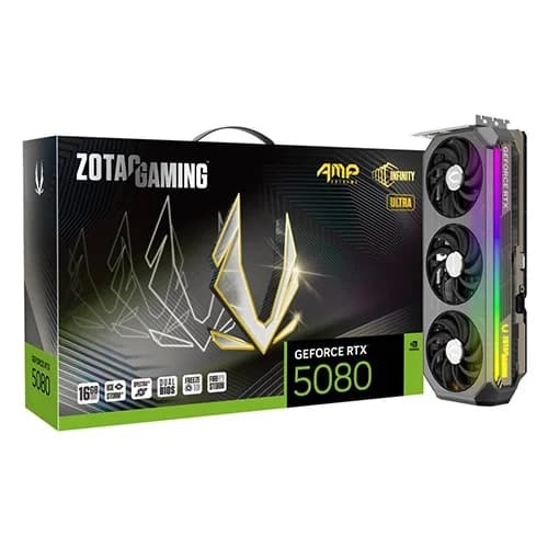 Zotac RTX 5080 AMP Extreme Infinity Ultra 16GB GDDR7 Graphics Card - Green Apple Compunet