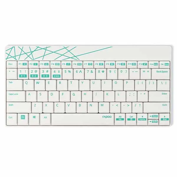 Rapoo 8000M Multi-Mode Keyboard & Mouse (White) - Green Apple Compunet