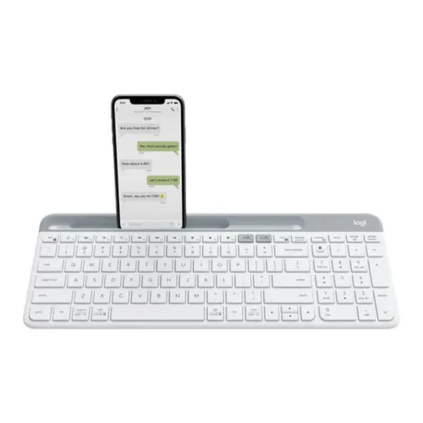 Logitech K580 Slim Wireless Keyboard – White - Green Apple Compunet