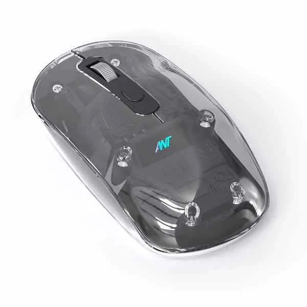 ANT OM140 PRO Ultra Lightweight Transparent Wireless 2.4Gz Bluetooth Mouse - Green Apple Compunet
