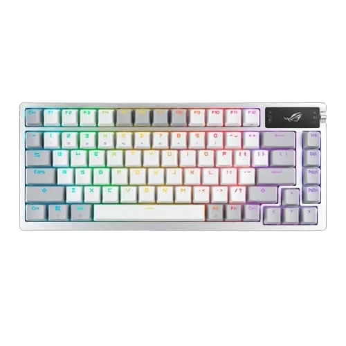 ASUS ROG AZOTH White Gaming Keyboard with NX Blue Mechanical Switches - Green Apple Compunet