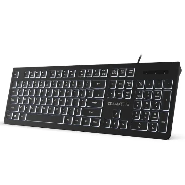 Amkette Wi-Key Backlit Wired USB Keyboard - Green Apple Compunet