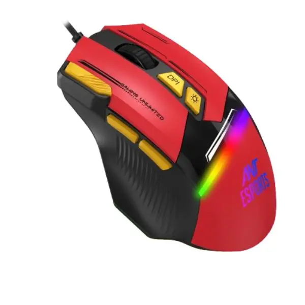 Ant Esports GM333 12800DPI RGB Wired Gaming Mouse Red/Black/Yellow - Green Apple Compunet