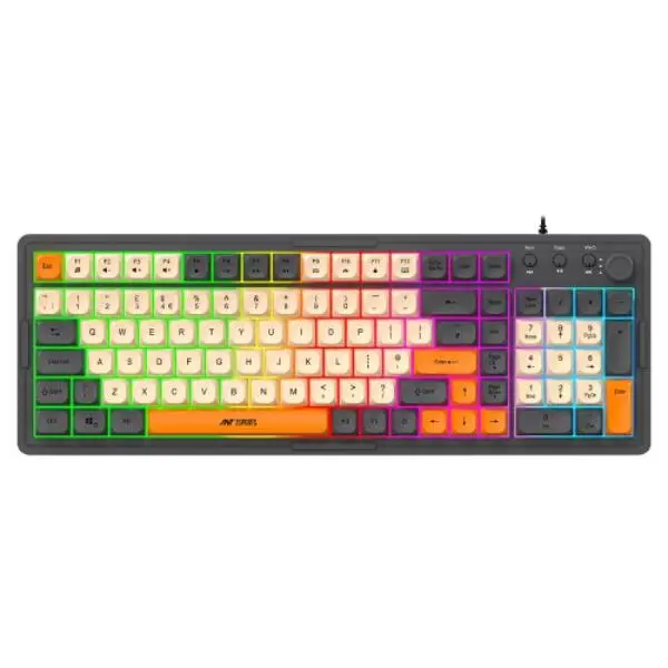 Ant Esports MK800 Pro Membrane wired Gaming Keyboard (Grey, Beige, Orange) - Green Apple Compunet