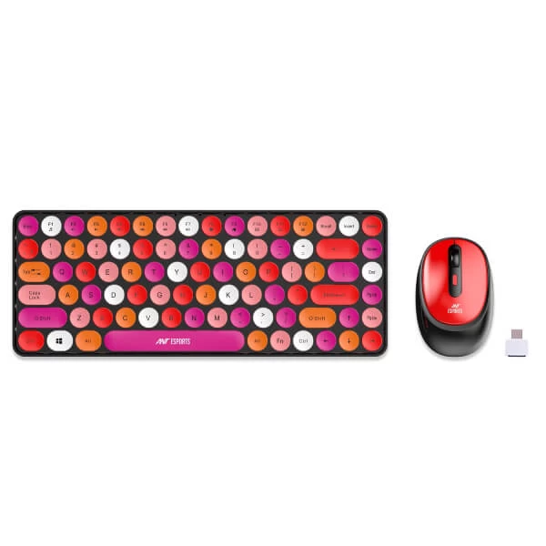 Ant Esports WKM33 Wireless Keyboard and Mouse Combo (Cherry Red) - Green Apple Compunet