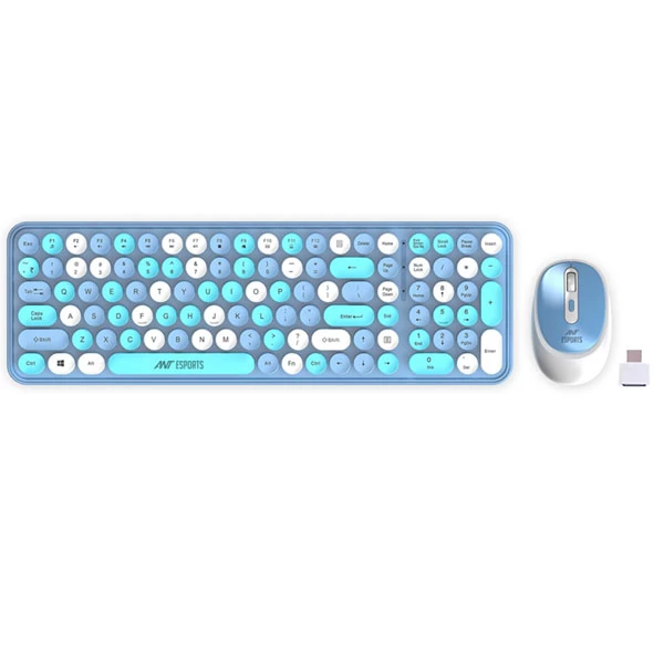 Ant Esports WKM44 Wireless Keyboard and Mouse Combo (Blue) - Green Apple Compunet