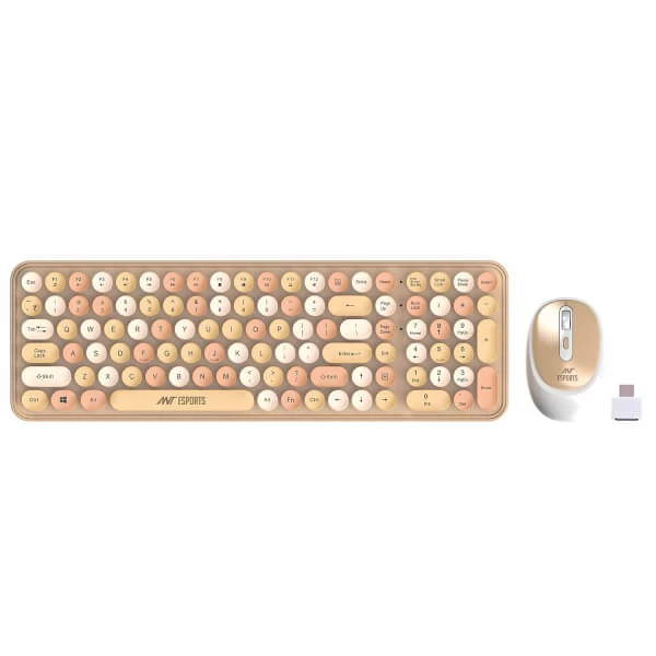 Ant Esports WKM44 Wireless Keyboard and Mouse Combo (Brown) - Green Apple Compunet