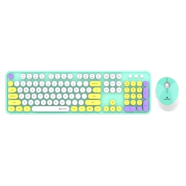 COCONUT Vintage Retro Wireless Combo, Green - Green Apple Compunet