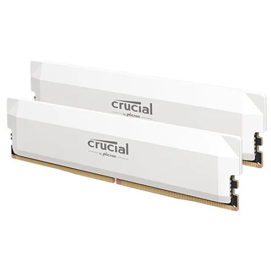 Crucial 32GB (2x16GB) Pro Overclocking DDR5 6400 MT/s UDIMM Memory Kit (White) - Green Apple Compunet
