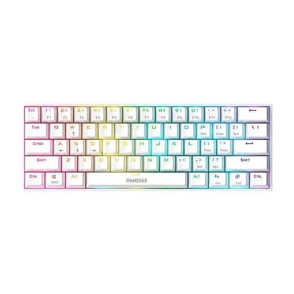 Gamdias Hermes E3 Red Switches Mechanical Gaming Keyboard (White) - Green Apple Compunet