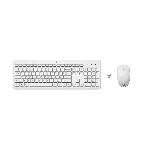 HP 230 Wireless Mouse and Keyboard Combo, White - Green Apple Compunet