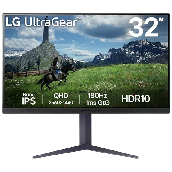 LG 32GS85Q-B 32 Inch QHD (2560×1440) Nano IPS Ultragear Gaming Monitor (Black) - Green Apple Compunet