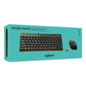 Logitech MK240 Nano Wireless USB Keyboard and Mouse Combo (Black/Chartreuse Yellow)