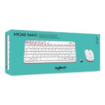 Logitech MK240 Nano Wireless USB Keyboard and Mouse Combo (White/Vivid Red)