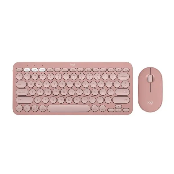 Logitech Pebble 2 Wireless Keyboard and Mouse Combo (Rose) - Green Apple Compunet
