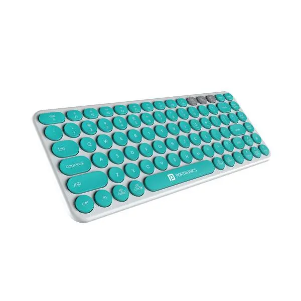 Portronics Bubble 2.0 wireless keyboard (White) - Green Apple Compunet