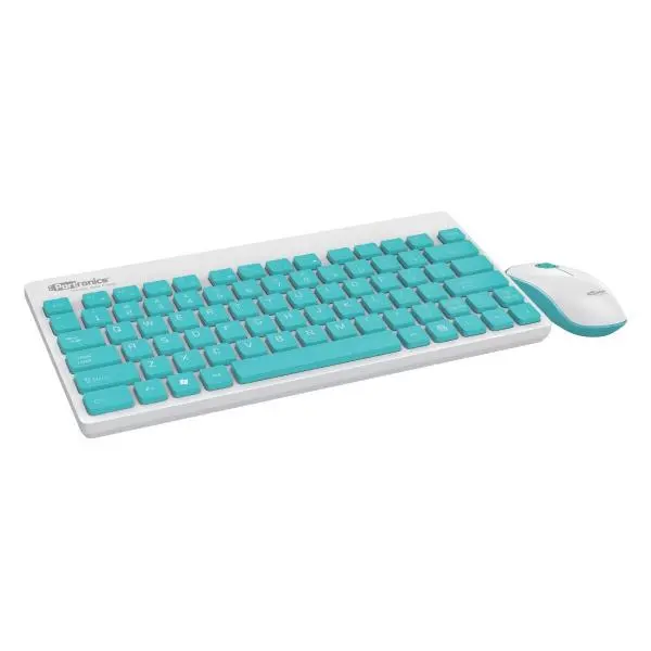 Portronics Key2 Combo Wireless Keyboard and Mouse Set, with 2.4 GHz USB Receiver, Silent Keystrokes, 1200 DPI Optical Tracking, Compact Design, Multimedia Keys for PC, Laptop & USB Supported Devices (White) - Green Apple Compunet