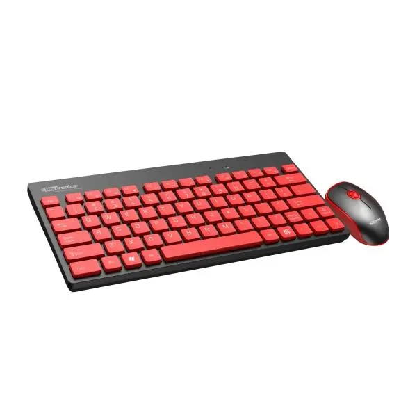 Portronics Key2 Combo Wireless Keyboard and Mouse Set, with 2.4 GHz USB Receiver, Silent Keystrokes, 1200 DPI Optical Tracking, Compact Design, Multimedia Keys for PC, Laptop(Black) - Green Apple Compunet