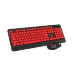 Portronics Key5 Combo Wireless Keyboard and Mouse Set, with 2.4 GHz USB Receiver, Silent Keystrokes, 1200 DPI Optical Tracking, Full-Sized Keyboard, Multimedia Keys for PC, Laptop & USB Supported Devices (Black Red)