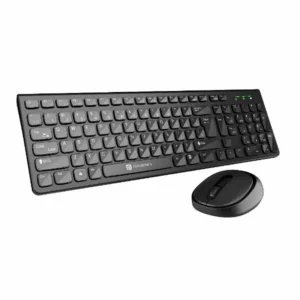 Portronics Key7 Combo Wireless Keyboard & Mouse Set with 2.4 GHz USB Receiver, 10m Working Range, 12 Shortcut Keys, Adjustable DPI, 10 Million Key Life & Click Life for PC, Laptop, Mac – Black