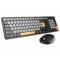 Portronics Key7 Combo Wireless Keyboard & Mouse Set with 2.4 GHz USB Receiver, 10m Working Range, 12 Shortcut Keys, Adjustable DPI, 10 Million Key Life & Click Life for PC, Laptop, Mac – Grey + Orange - Green Apple Compunet