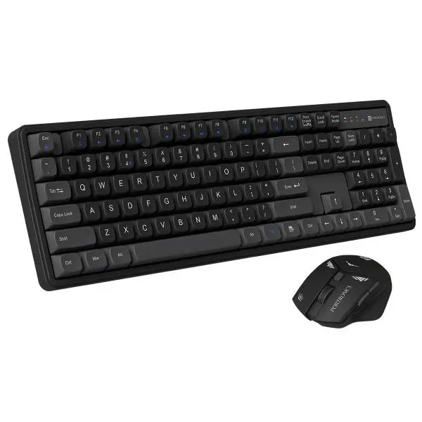 Portronics Key9 Combo Wireless Keyboard and Mouse Set with Ergonomic Mouse, Multimedia Function Hotkeys, USB Receiver, Adjustable DPI, Long Key Life & Click Life for PC & Laptop(Black) - Green Apple Compunet
