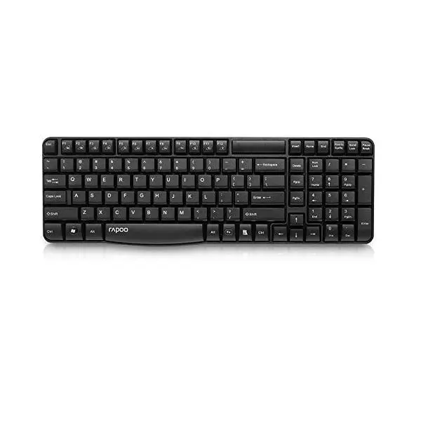 Rapoo E1050 2.4G Anti-Splash Wireless Keyboard (Black) - Green Apple Compunet