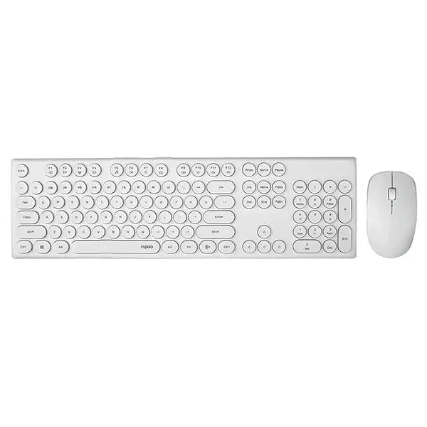 Rapoo X260 Wireless Keyboard and Mouse Combo set 2.4 Ghz with Type Writer Key - Green Apple Compunet