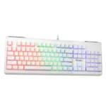 Coconut Storm Mechanical 104 Keys Wired Gaming Keyboard, Rainbow Backlighting, All Anti-Ghosting Keys (White)