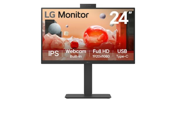 LG 24BA850 24 Inch Full HD IPS Monitor with Built-in FHD webcam and USB Type-C - Green Apple Compunet