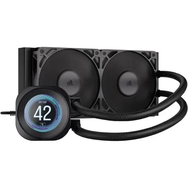 Corsair Nautilus 240 RS LCD Liquid CPU Cooler – Black - Green Apple Compunet