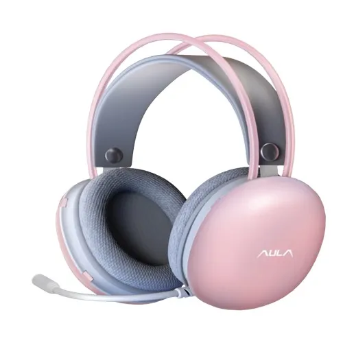 AULA S505 USB Wired Gaming Headphones with Mic for PC (Pink) - Green Apple Compunet