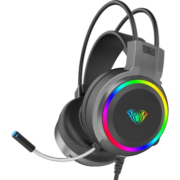 AULA S608 Wired Gaming Headset (Black) - Green Apple Compunet