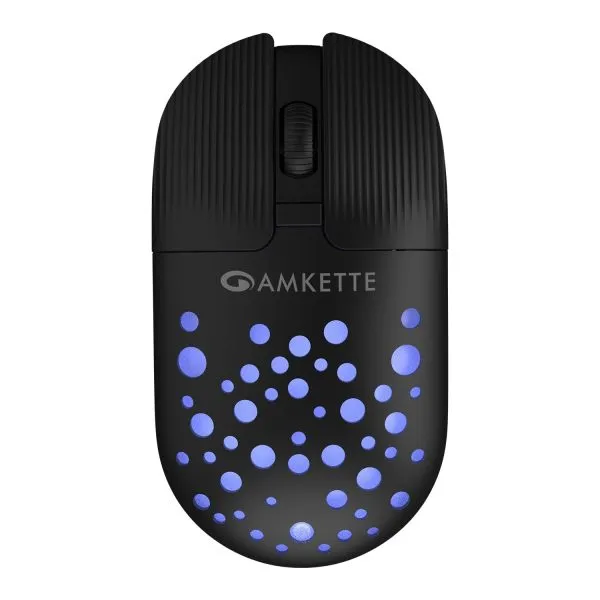 Amkette Hush Pro Spectra 2.4 GHz Silent Switch Wireless Mouse with Ergonomic Design (Black) - Green Apple Compunet