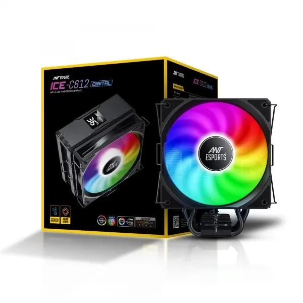 Ant Esports ICE-C612 Digital RGB 120mm CPU Air Cooler - Green Apple Compunet