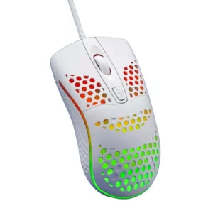 HAMMOK BREE Optical LED Breathing Light Ergonomic Wired USB Gaming Backlit Mouse (White)