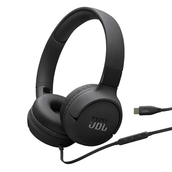 JBL Tune 520C On Ear Type C Wired Headphone (Black) - Green Apple Compunet