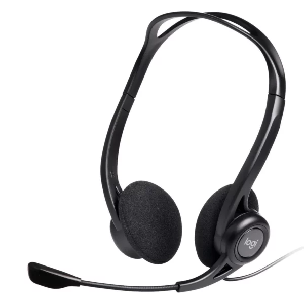 Logitech H370 USB Stereo Wired Over Ear Headphones with mic (Black) - Green Apple Compunet